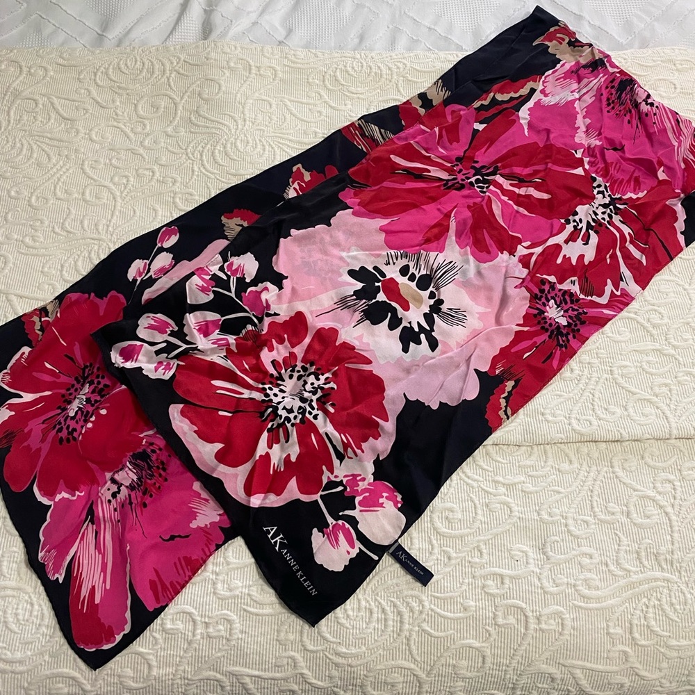 Anne Klein Floral Silk Scarf